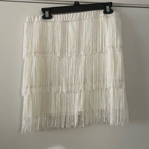 White Fringe skirt